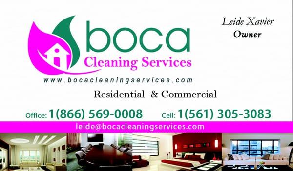 Boca Raton Cleaning Services Business cards