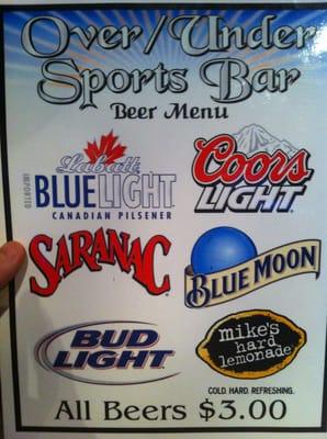 Beer menu