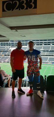 San Marcos Sophomore, Ricky Johnson and Coach Brett. OD Bowl at Cowboy Stadium.