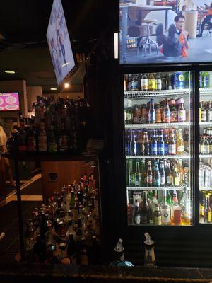 Just a fridge of beers and football American!