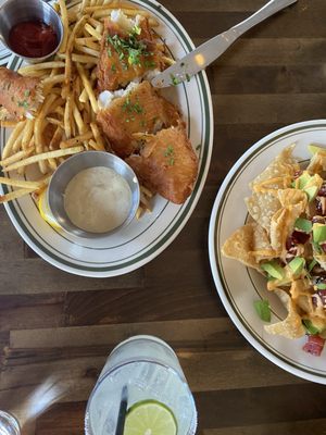 Fish and chips appetizers!  Enough for 3 to share