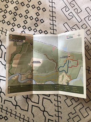 Trail map showing Nature Center and Rancocas State Park.