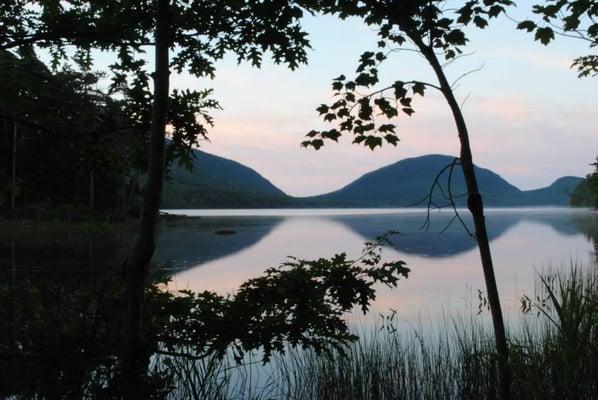 Eagle Lake in Acadia National Park, reachable by bike or foot from the Acadia Getaway House & Cabin