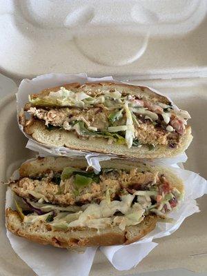 Salmon cake sandwich