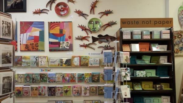 A shop full of surprises!    Art, cards, artisan jewelry, accessories and stationery!