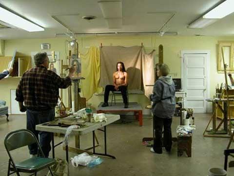 Live model figure drawing