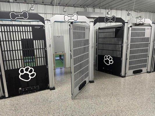 Kennels are climate controlled with access to an outside turf weather permitting.