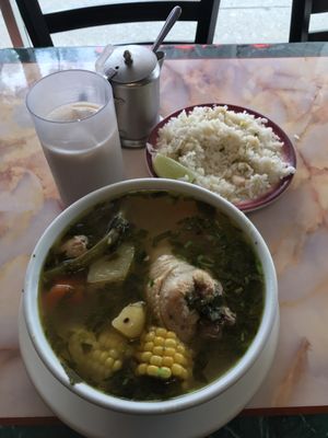 Hen soup and horchata