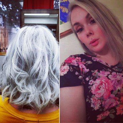 Before on right, after silver bombshell!!