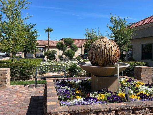 Our beautiful courtyard for patients to enjoy before and after their visit.