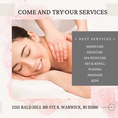 Come and try our services