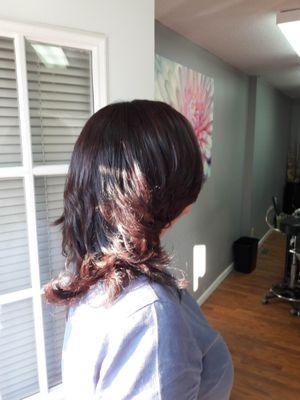 Beautiful burgundy Hair by Yvette