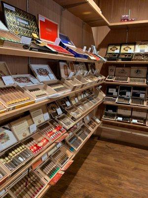 Quality selection of cigars in walk-in humidor