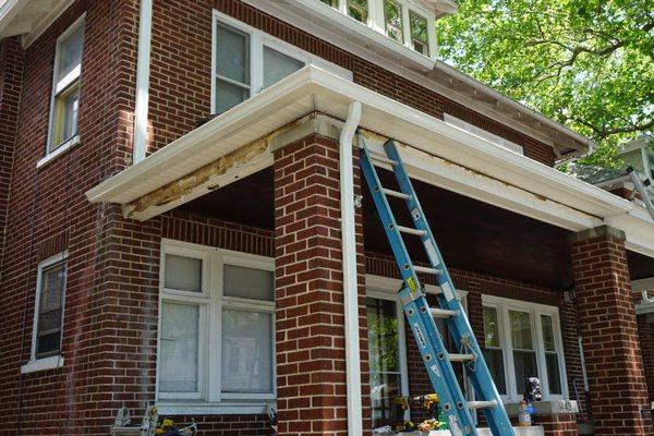 New gutters added to the new fascia and soffit.