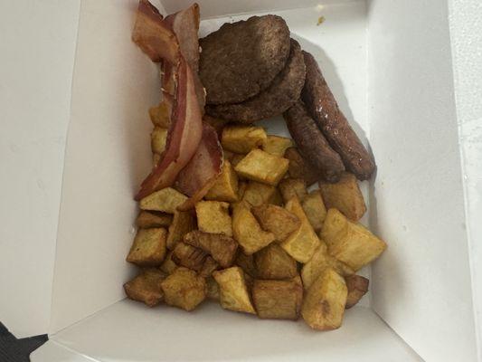 Small Home Fries Breakfast, 2 Patties Breakfast, 2 Turkey Links Breakfast,2 Bacon Strips Breakfast