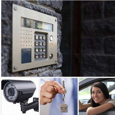 Intercom system     security cameras     garage doors                   Car keys and remote..