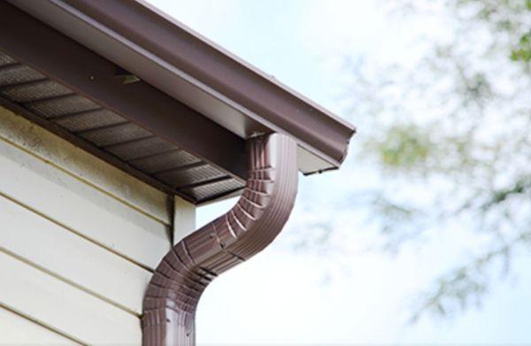 Brown gutters and downspouts