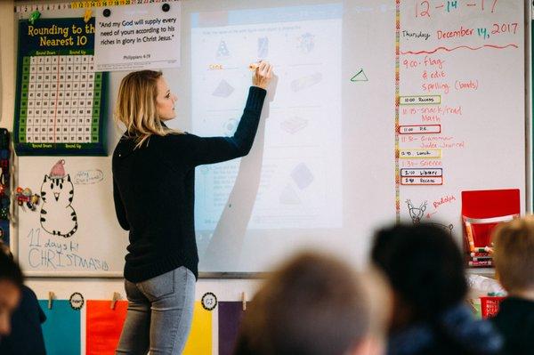 All classrooms are equipped with smart boards.