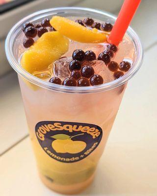 Peach Lemonade w/Blueberry Boba