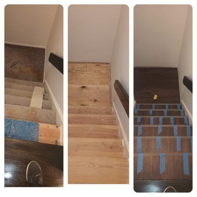 Carpet removal and laminate floor installation