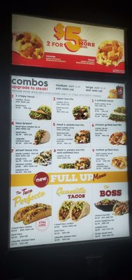 Drive thru menu part 1