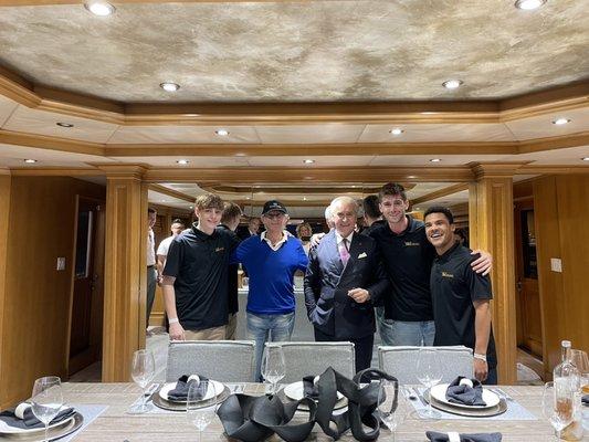 Our team with the owner of Lamborghini and designer of Ferrari on our 124' Charter Yacht!
We strive for the best!