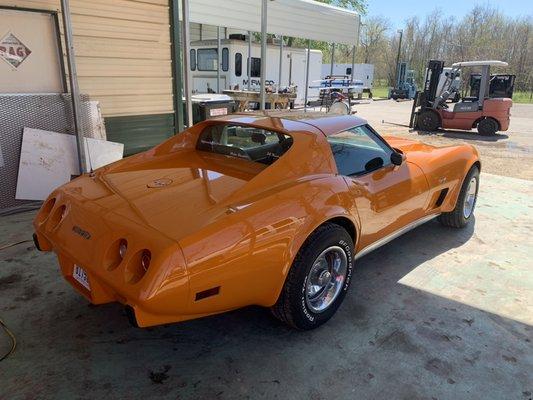 Corvette after paint correction and enhancement.