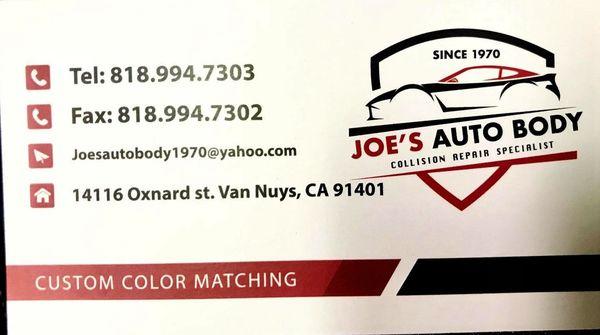 Joe's Auto Body & Paint Shop