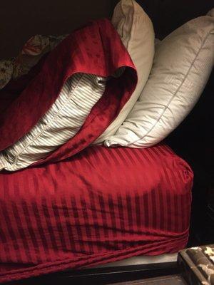 One example of why I'm in a rage on the day of my annual party, maids left my bed dressed without pillow cases.