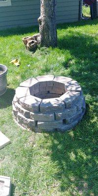 Beautiful backyard firepit that won't rust out or blow away