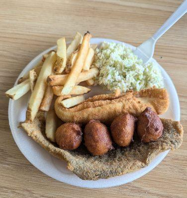 Stop by again the  next Friday. Got the same thing. Small flounder plate. Presentation is different but just as good as the first time.