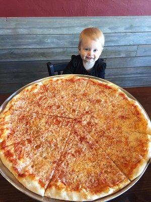 This was her first time eating pizza!!