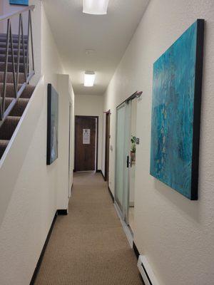 The main floor of the clinic with Art by a local artist Jennifer Chin