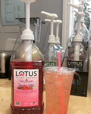 Try our pink lotus paired with peach + mango !!