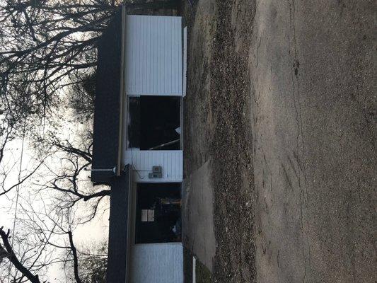 New shop addition.  New black roof over entire house.