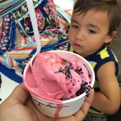 Prickly Pear-Labne with Black Sesame and Sour Plum Ice Cream from Morgenstern's ($7)