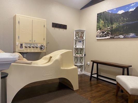 Colon hydrotherapy room.