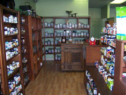 We have alarge selection of bulk herbs and teas. We also carry quality supplements herbal, vitamins and more. We have good prices and sales.