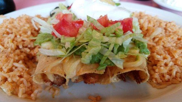 Chicken flautas with cheese