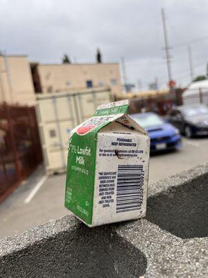 Milk box that was thrown on my back yard