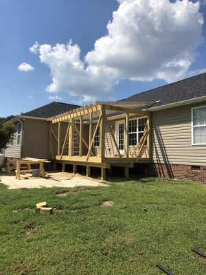 New deck with a pergola