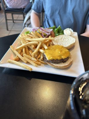 Angus Burger with fries