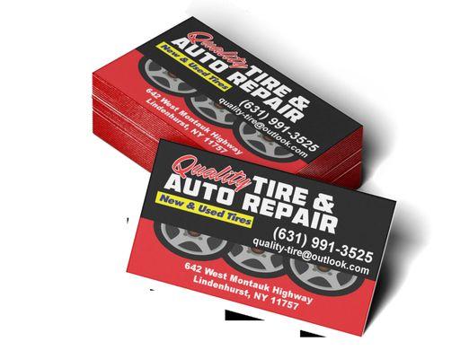 Quality Tire & Auto Repair Business Cards