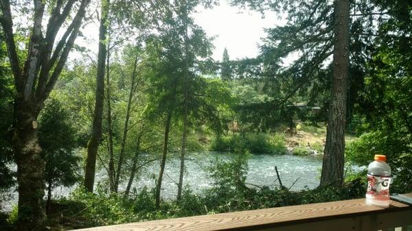 Just before the clean , what a pleasant view from this new deck , with no -hazzard tree above