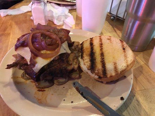 OMG! I ordered the steak sandwich. I actually saw the cook pull a whole ribeye out of the frig and cut the steak off for this sandwich