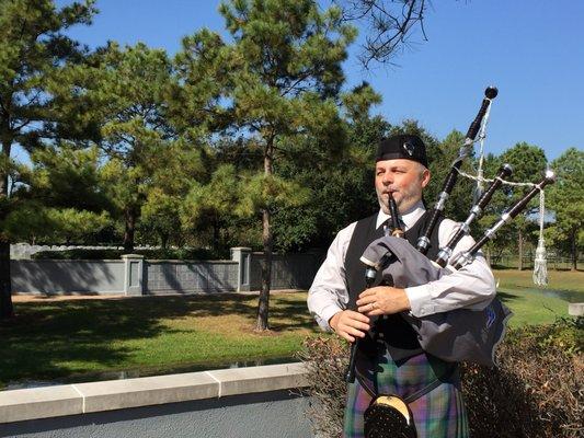 Bagpiping at the Houston National Cemetery