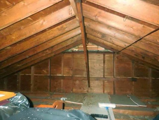 Attic before insulation