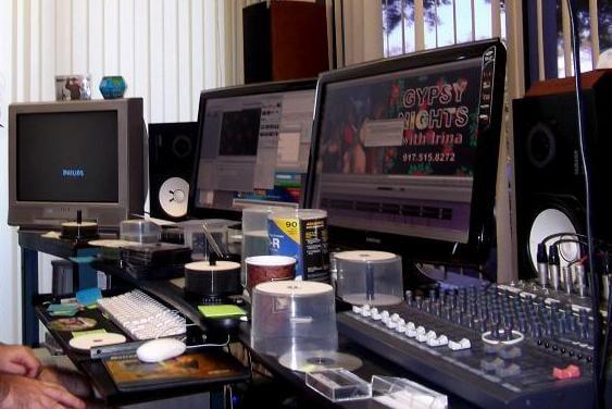 Very busy video editor's station. Picture taken during a session with NYC TV commercial client.