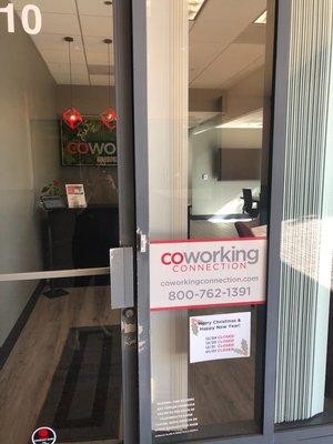 Front door at Coworking Connection Temecula