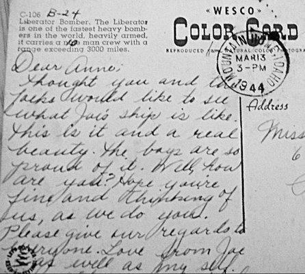 A postcard from my Aunt Clara to my Mother. They were together before my Uncle Joe shipped out. WWII. 05/28/22